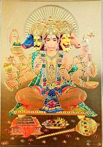 מסגרת צילום של Suninow Panchmukhi Hanuman | מסגרות צילום של אלוהים | מסגרת צילום עיצוב קיר | מסגרת תמונה